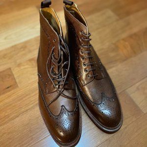 Meermin Wingtip Brogue Boots "Country Dark Brown" - Unworn US Size 9.5